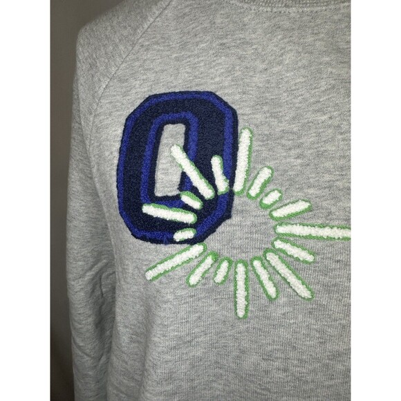 OFFLINE AERIE Oversized Embroidered Gray Crewneck Pullover Sweater XS NWT - Picture 5 of 12